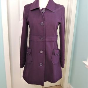 Tulle Large Plum Wool Peacoat